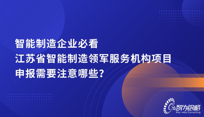 智能制造企業(yè)必看，江蘇省智能制造領(lǐng)軍服務(wù)機構(gòu)項目咨詢需要注意哪些？