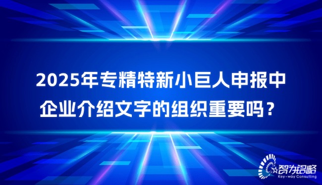 2025年專精特新小巨人申報中企業介紹文字的組織重要嗎？.jpg